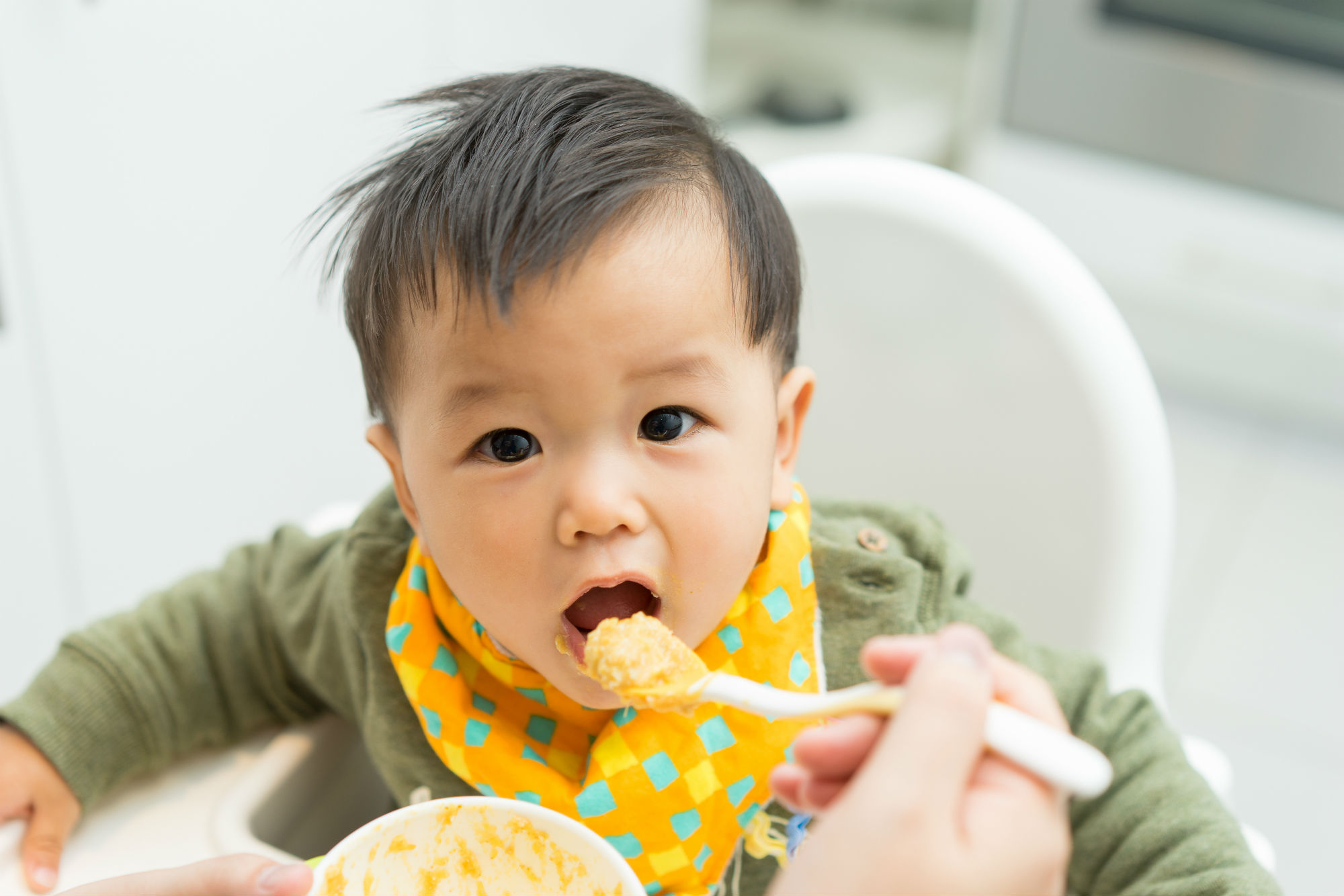 Baby eating food