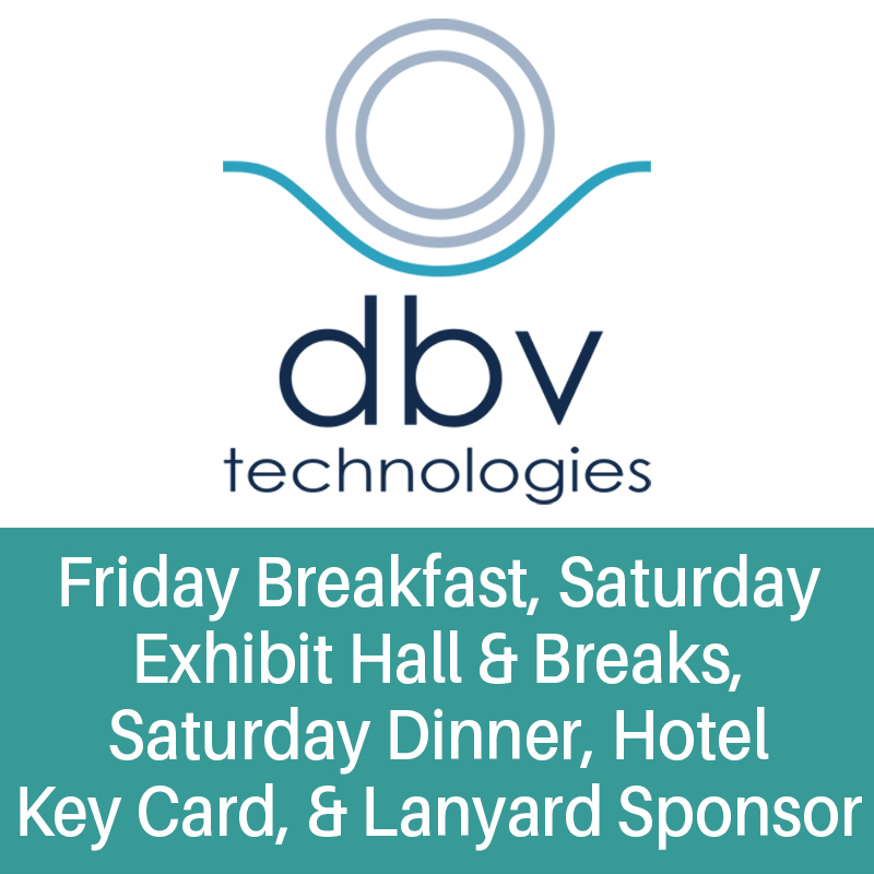 DBV technologies logo - Friday Breakfast, Saturday Exhibit Hall & Breaks, Saturday Dinner, Hotel Key Card, and Lanyard Sponsor