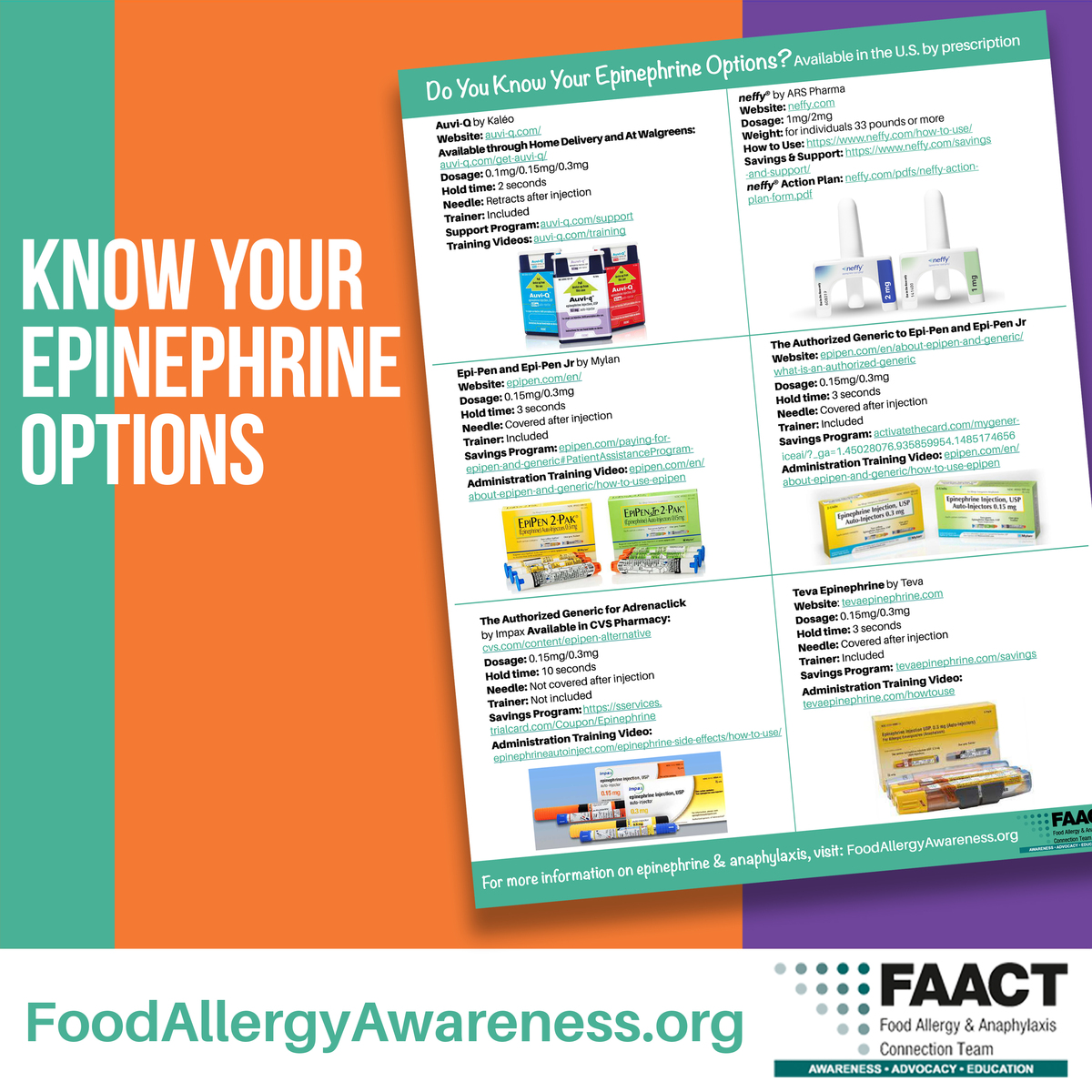 Epinephrine Options